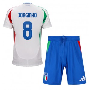 Fotbalové Dres Itálie Jorginho Frello #8 Dětské Venkovní Oblečení ME 2024 Krátký Rukáv (+ trenýrky)